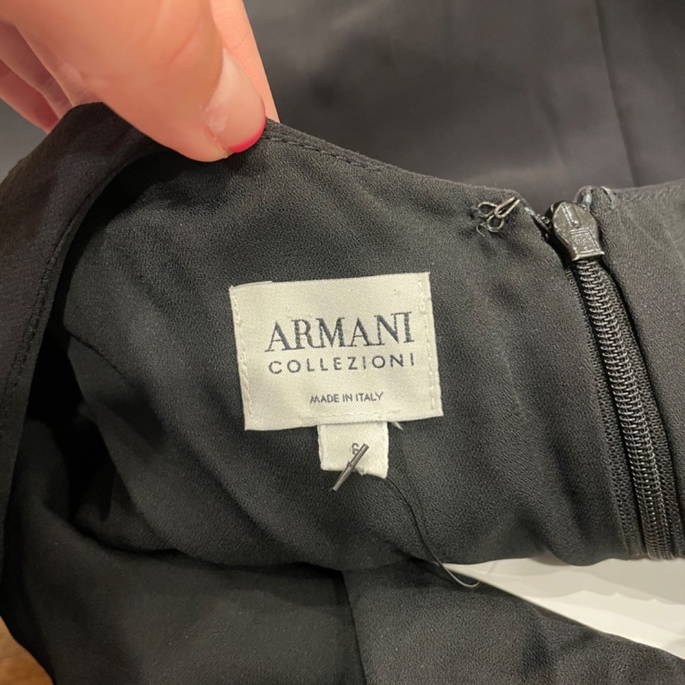 Armani Collezioni Women’s Black Midi Cocktail Layered Dress size 6 - Picture 6 of 8